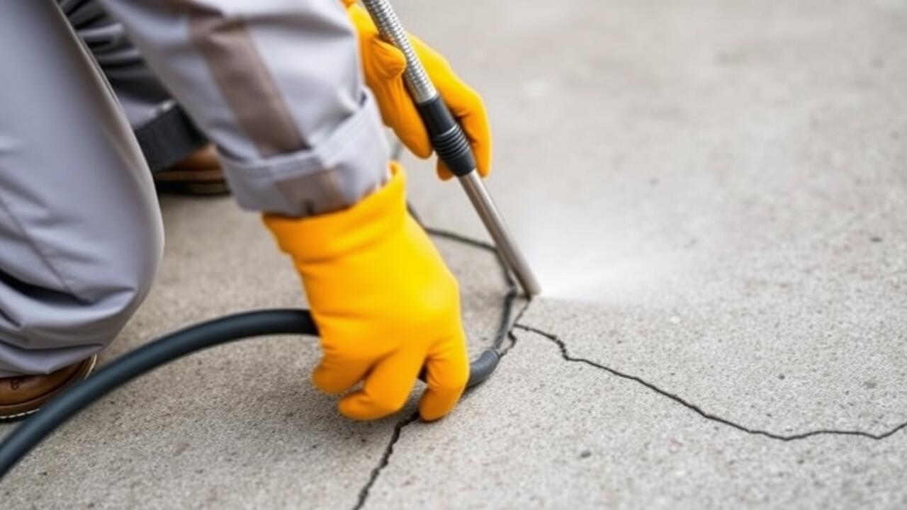 How do you fill hairline cracks in concrete?
